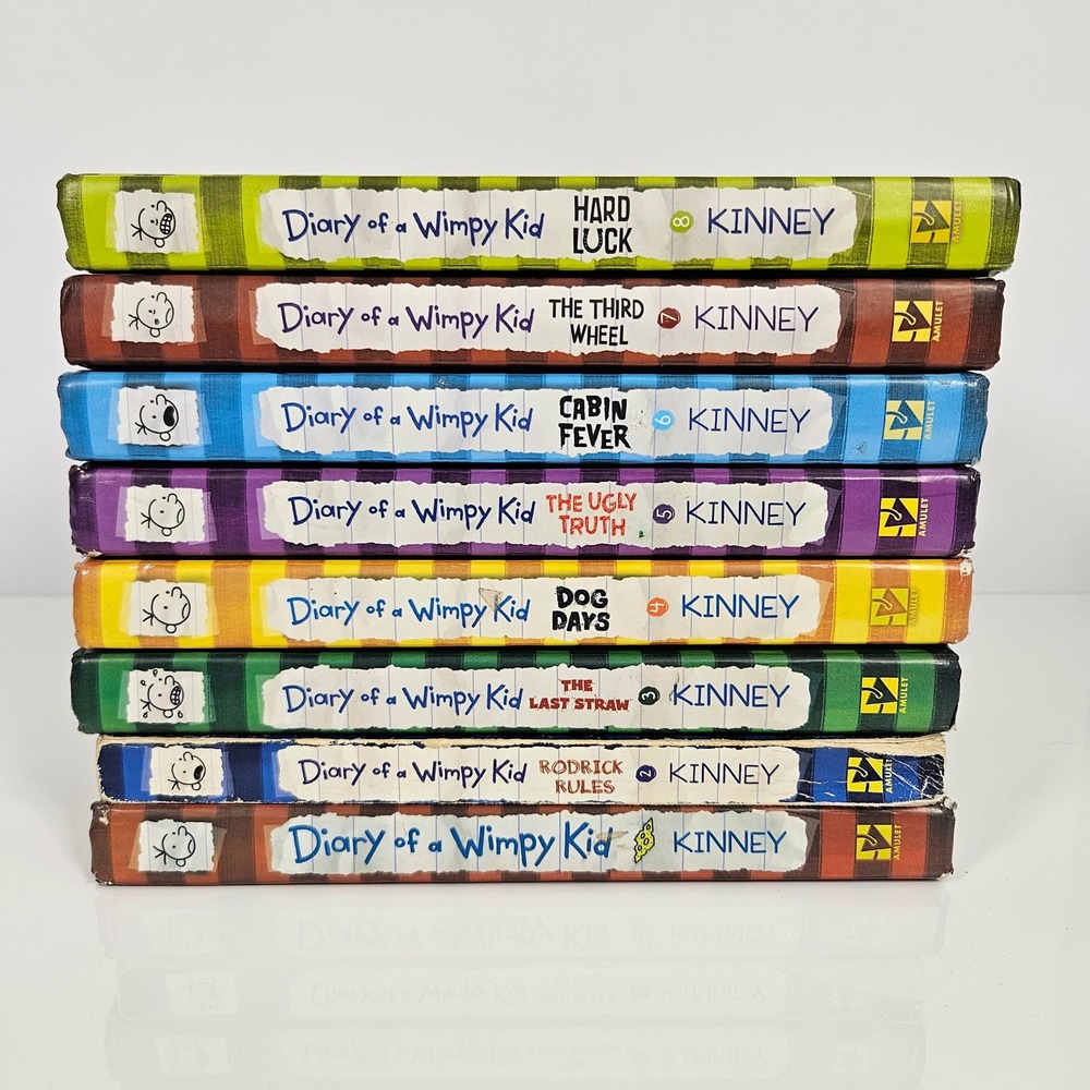 Diary of a Wimpy Kid Jeff Kinney Hardcover Book Lot of 8 Mixed Titles Series